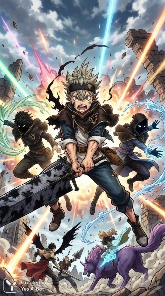 Аста: Героическое приключение, полная решимости и волшебных битв!. Картинка из нейронной сети Nano Banana