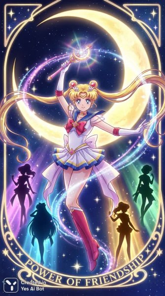 Волшебное преображение: Сила дружбы и решимости в ночном небе. Изображение из нейросети NanoBanana