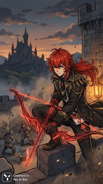 Дилюк: Взгляд героя сквозь пламя битвы и туман справедливости. Генерация из нейросети Nano Banana