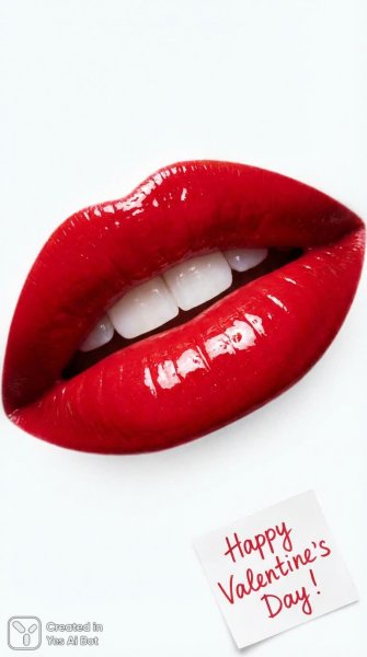 Яркая помада и глянцевый блеск – идеальный образ для праздника Валентина. Нейросеть NanoBanana
