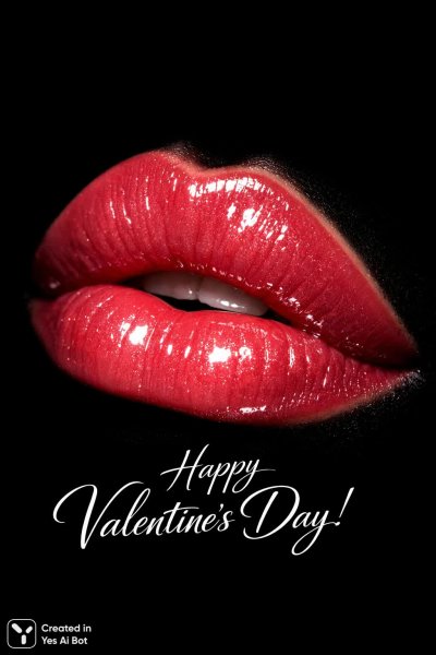 Романтика губ и блеск любви в День святого Валентина. Нейронная сеть Sora Image