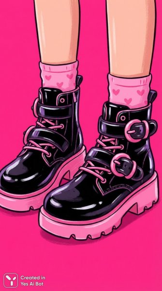 Яркие колготки и ботинки: игривая цифровая иллюстрация в мультяшном стиле. Генерация из нейронной сети Nano Banana