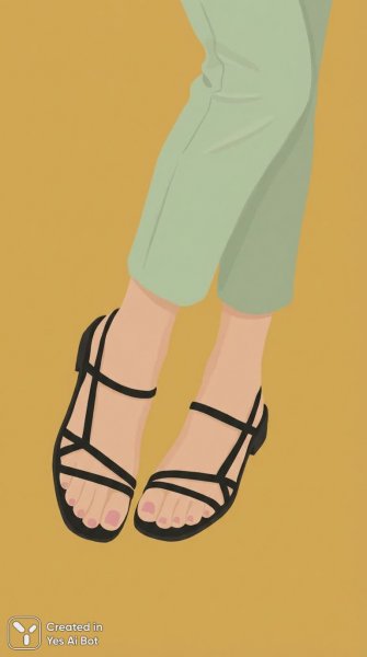 Летний стиль: зеленые брюки и розовый маникюр. Изображение из нейросети Nano-Banana