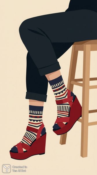 Девушка на табурете: акцент на стильной обуви и ногах. Нейросеть Nano Banana