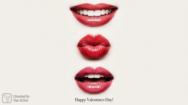 Игривые губы: праздник любви и нежности крупным планом. Изображение из нейросети Nano-Banana