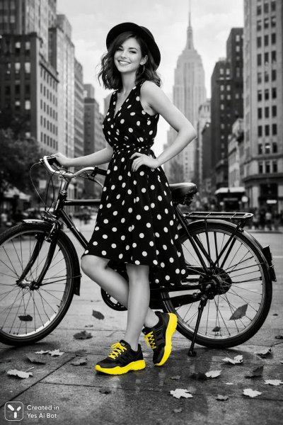 Городской портрет: желтый акцент в черно-белом мире. Изображение из нейросети Sora Ai Images