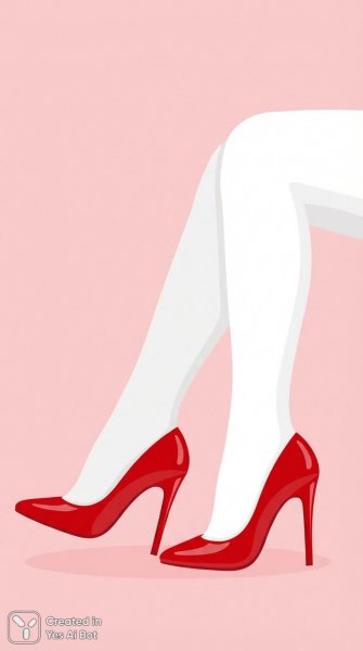 Элегантные ноги в кружевных чулках и красных лодочках. Картинка из нейросети Nano-Banana