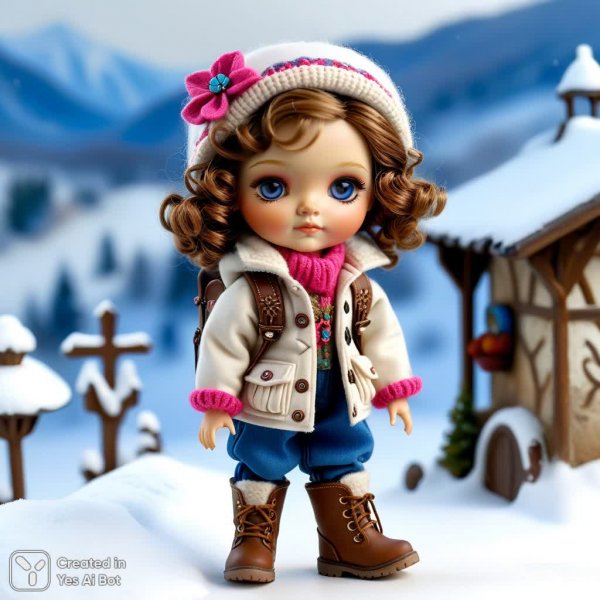 Зимний образ с Дианой Эфнер: стиль, уют и творческий настрой. Картинка из нейронной сети Stable Diffusion