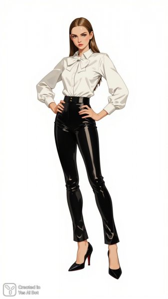 Элегантность и строгость: образ современной женщины в стиле фэшн иллюстрации. Изображение из нейросети Flux Ai