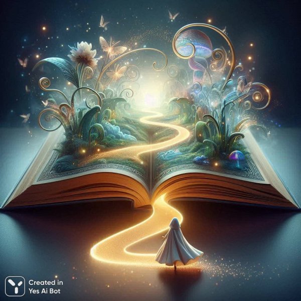 Путешествие внутри книжного мира. Изображение из нейронной сети Dalle