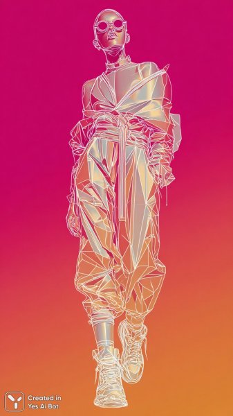 Ретрофутуристический стиль и мода современной женщины. Изображение из нейросети Midjourney