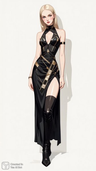 Элегантность и уверенность: мода в стиле иллюстрации. Изображение из нейронной сети Flux Ai