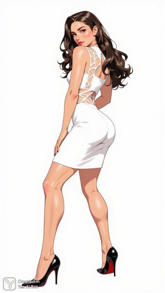 Элегантность в белом: мода, стиль и уверенность современной женщины. Нейронная сеть Flux.1