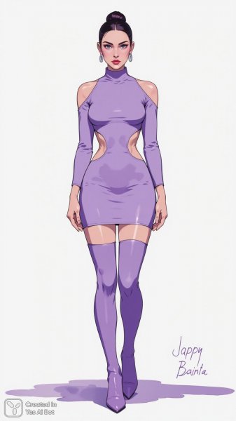 Элегантность и сила: мода в деталях иллюстрации современной женщины. Нейронная сеть Flux 1