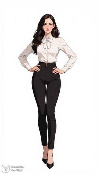 Элегантная женщина в стиле casual с уверенным взглядом и безупречной осанкой. Нейронная сеть Flux