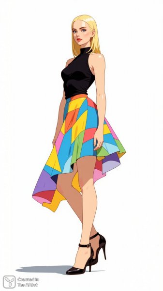 Элегантность и стиль: яркий образ современной женщины в цифровой иллюстрации. Картинка из нейронной сети Flux 1