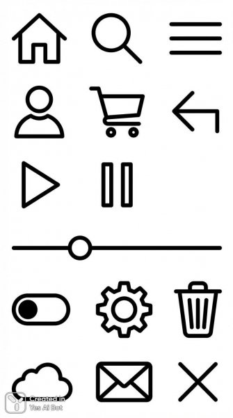 Современные веб-иконки в минималистичном стиле для удобного интерфейса. Изображение из нейросети Nano-Banana
