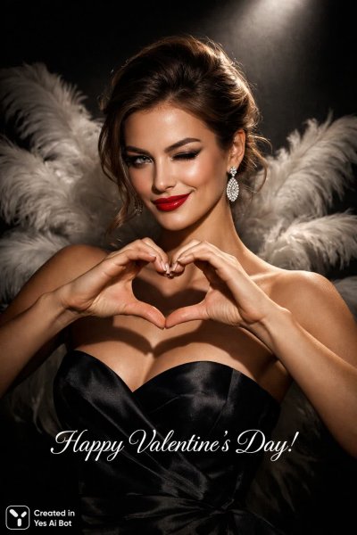 Изысканная красота: Валентинская композиция с мягкими перьями и драматичным светом. Изображение из нейросети Sora Ai Images