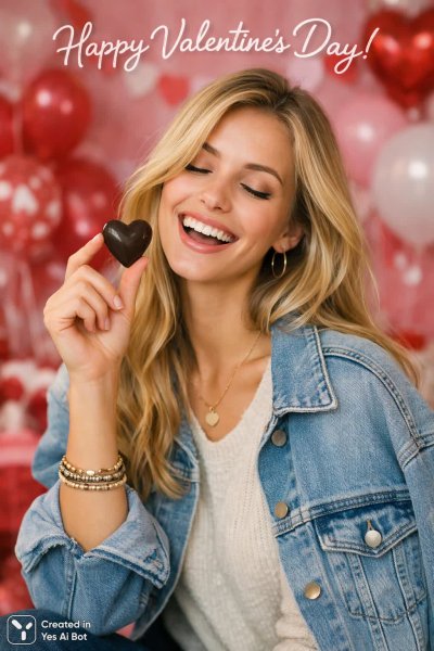 Радость и шоколад: стильный снимок в преддверии Дня святого Валентина. Изображение из нейросети Sora images Ai