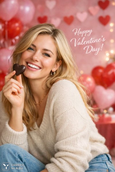 Радость и шоколад: идеальный день в стиле Валентина. Картинка из нейросети Sora Image