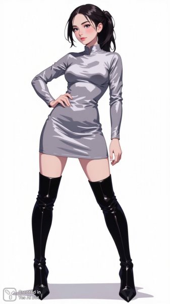 Серебристый образ: дерзкая модель в стильной фотосессии на белом фоне. Генерация из нейросети Flux 1