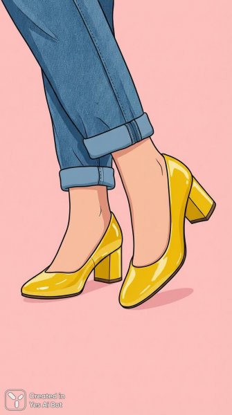 Яркие каблушки и джинсовый стиль: летнее настроение в деталях. Картинка из нейросети Нано Банана