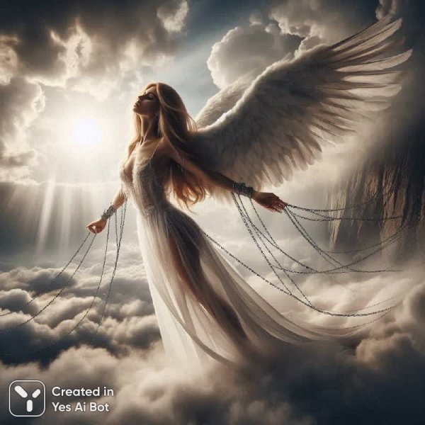 Небесная пленница: хрупкая красота в цепких объятиях тумана и камня. Генерация из нейронной сети Dalle-3