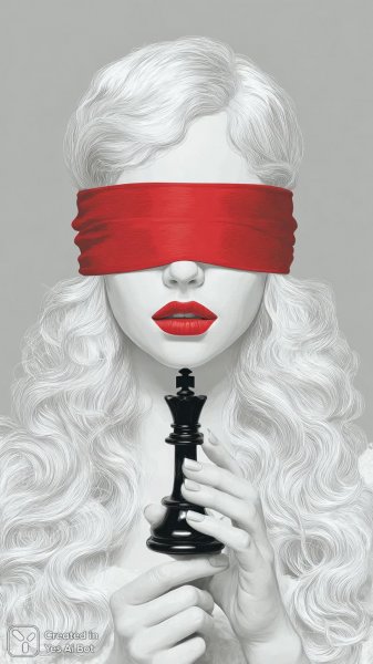 Загадочная красота: шахматная партия в красном и сером тоне. Картинка из нейросети Midjourney