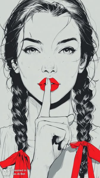 Девушка с косичками и игривым настроением. Изображение из нейросети Midjourney