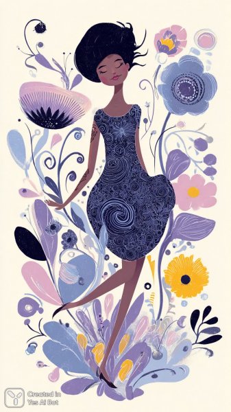 Девушка в саду: танец света и ярких татуировок. Генерация из нейросети Midjourney