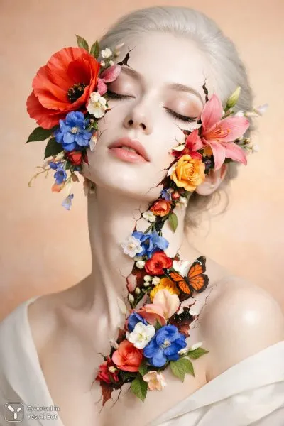Нежная красота: цветок из сердца и пастельный фон. Нейросеть Sora Ai Images