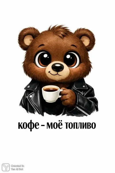 Медвежонок и бодрящий эспрессо: утреннее вдохновение. Генерация из нейросети Sora