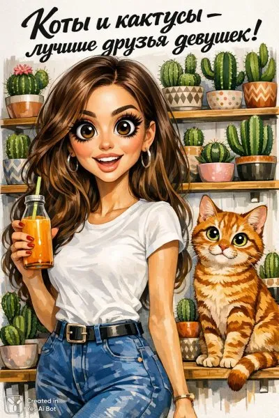 Котики, кактусы и девичья дружба. Нейронная сеть Sora Ai Images