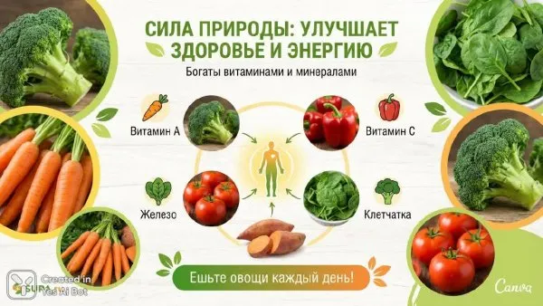 Овощи - кладезь витаминов и энергии для здоровой жизни!. Нейронная сеть NanoBanana