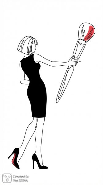 Элегантность и минимализм: стильный образ с акцентом на детали макияжа. Картинка из нейронной сети Nano Banana