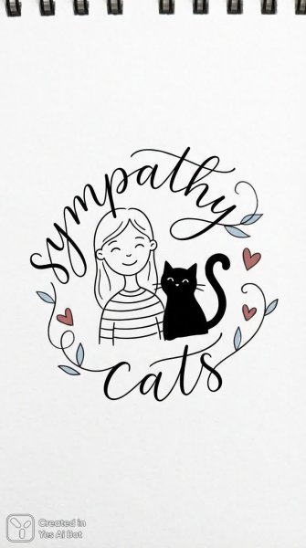 Девушка с котом: нежная монохромная иллюстрация. Изображение из нейросети NanoBanana