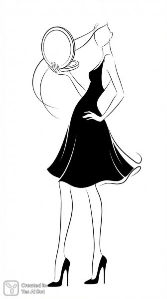 Элегантность и стиль: минимализм в черном образе с акцентом на длинные ноги и изящный силуэт. Изображение из нейросети NanoBanana