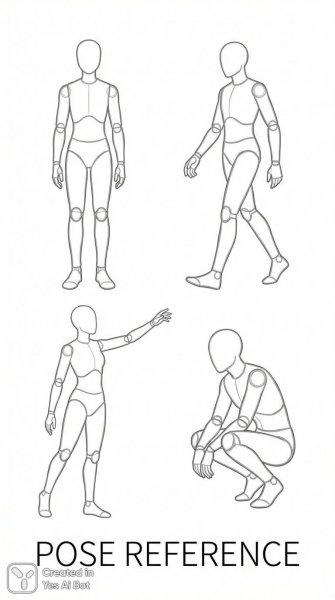 Скетчи манекенов: минималистичные позы и детализированные контуры. Нейросеть Nano Banana