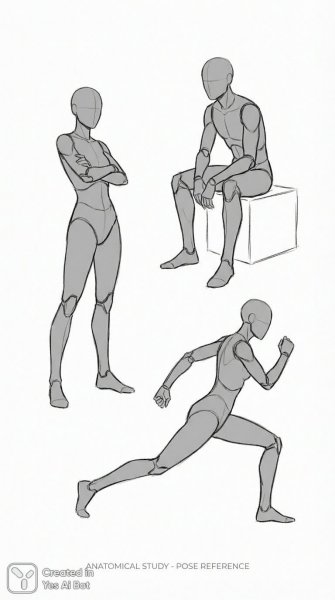 Стильные этюды фигур: минимализм и анатомическая точность в деталях. Генерация из нейросети Nano Banana