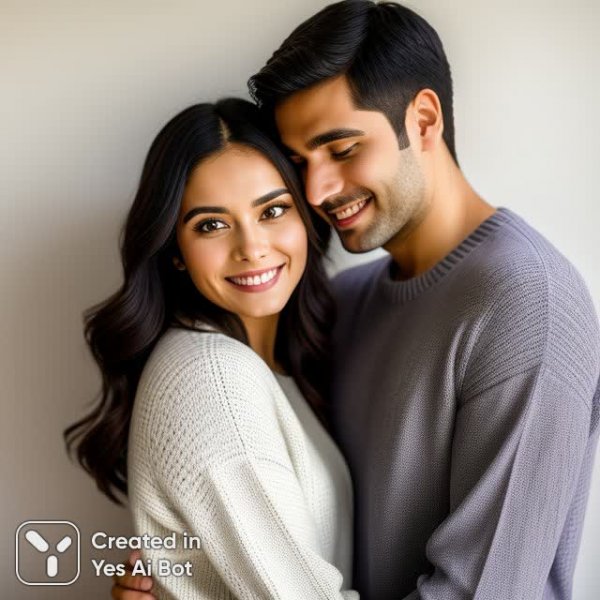 Нежность в объятиях: уютный момент двоих на фоне минимализма и мягкого света дня. Нейросеть Стейбл Дифьюжен