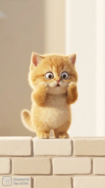 Невероятный котенок: пушистость, удивление и очарование в портретной съемке. Картинка из нейронной сети Nano Banana