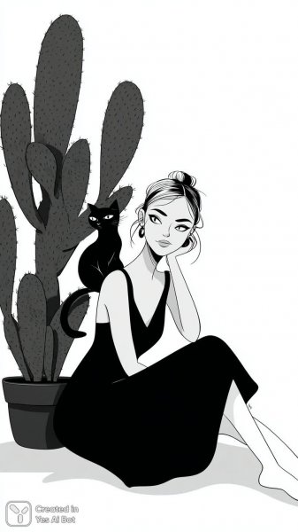 Элегантность и кактус: стильный релакс в пастельных тонах. Картинка из нейросети Миджорни