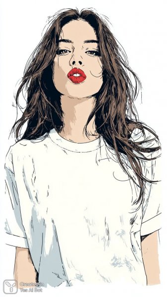 Модная модель в ярком образе и игривым настроением. Генерация из нейросети Миджорни