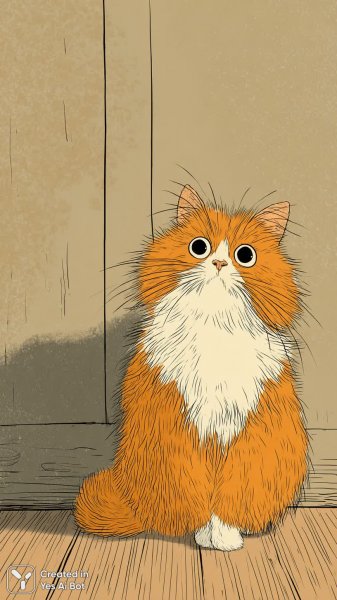 Очаровательный рыжий кот в уютном домашнем интерьере. Изображение из нейросети Миджорни