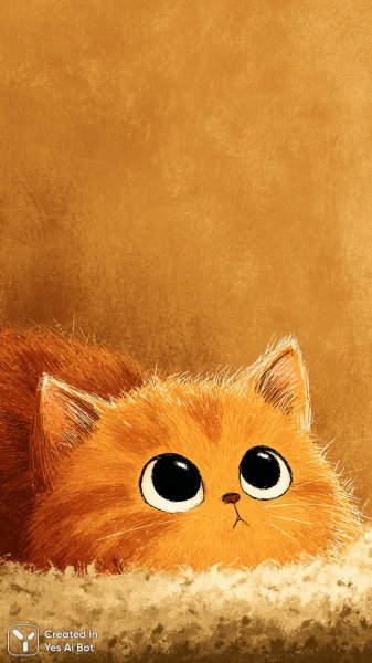 Грустный рыжий кот на винтажном ковре в мягком свете. Картинка из нейросети Midjourney