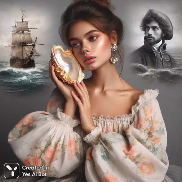 Нежная мечта: девушка и эхо морских тайн прошлого. Нейронная сеть Dalle 3