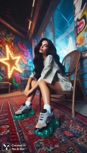 Девушка в стиле ретро: игра света и тени на фоне граффити. Генерация из нейронной сети Dalle