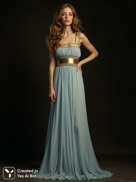 Изящный портрет: нежность голубого и золото классики. Картинка из нейросети Flux 1