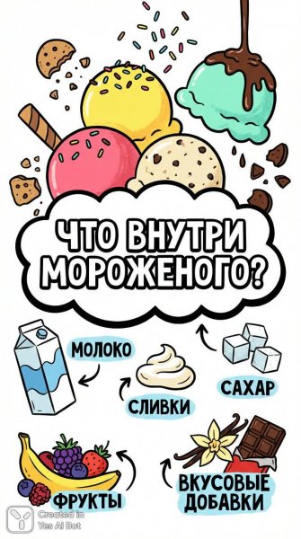 Искрометный мир мороженого: рецепт вкусного наслаждения. Изображение из нейросети Nano-Banana