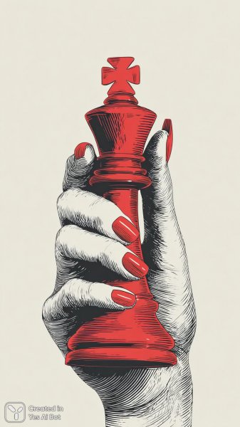 Красный король в черной перчатке: элегантный дизайн и минимализм. Картинка из нейронной сети Midjourney